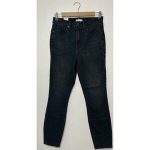 Good American Good Waist Women Crop Raw Hem Blue Jeans Size 6/28 Skinny Stretch‎